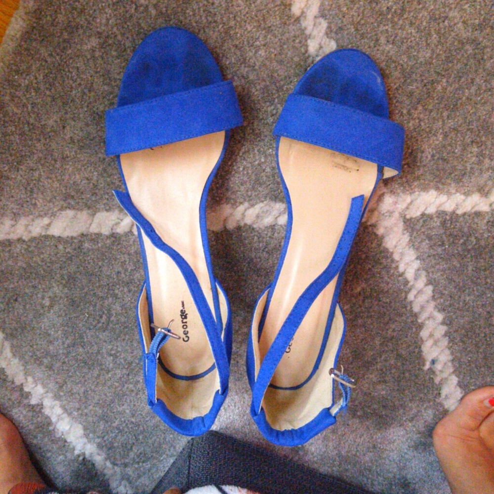 FREE w/$30 Purchase; Royal Blue Ankle Strap Heeled Sandal